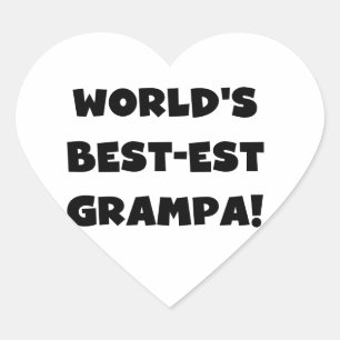 Black Text 's Werelds Beste Grampa T-shirts Gesche Hart Sticker