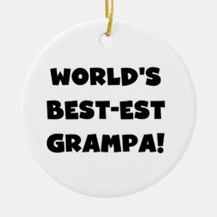 Black Text 's Werelds Beste Grampa T-shirts Gesche Keramisch Ornament
