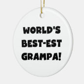 Black Text 's Werelds Beste Grampa T-shirts Gesche Keramisch Ornament (Links)