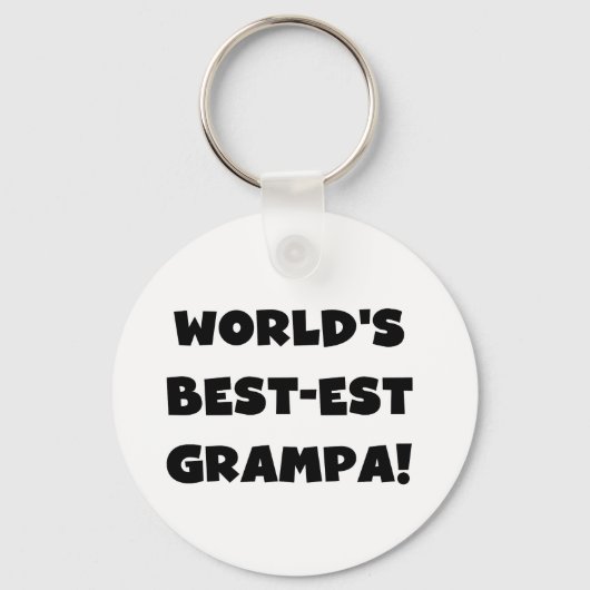 Black Text 's Werelds Beste Grampa T-shirts Gesche Sleutelhanger (Voorkant)