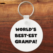 Black Text 's Werelds Beste Grampa T-shirts Gesche Sleutelhanger (Voorkant)