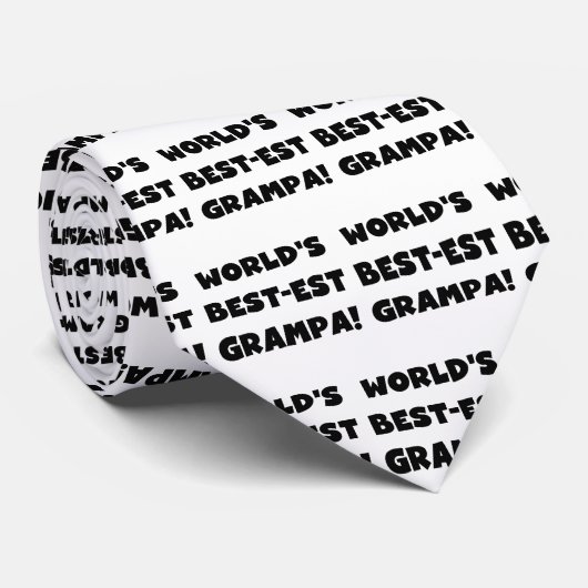 Black Text 's Werelds Beste Grampa T-shirts Gesche Stropdas (Opgerold)