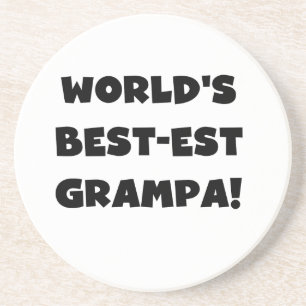 Black Text 's Werelds Beste Grampa T-shirts Gesche Zandsteen Onderzetter
