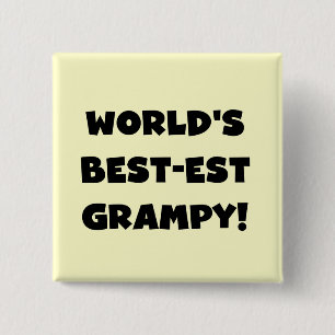 Black Text 's Werelds beste Grampy Gifts Vierkante Button 5,1 Cm
