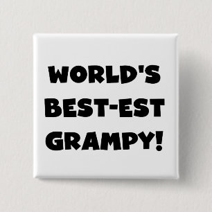 Black Text 's Werelds beste Grampy Gifts Vierkante Button 5,1 Cm