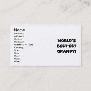 Black Text 's Werelds beste Grampy Gifts Visitekaartje