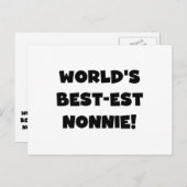 Black Text 's Werelds beste Nonnie Gifts Briefkaart (Voorkant / Achterkant)