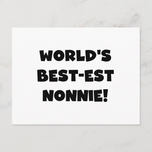 Black Text 's Werelds beste Nonnie Gifts Briefkaart (Voorkant)