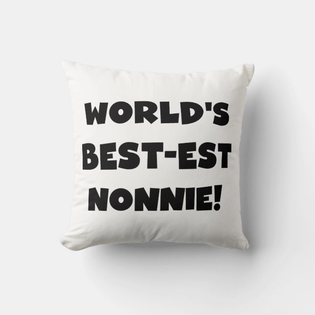 Black Text 's Werelds beste Nonnie Gifts Kussen (Voorkant)