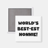 Black Text 's Werelds beste Nonnie Gifts Magneet (Voorkant / Achterkant)