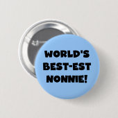 Black Text 's Werelds beste Nonnie Gifts Ronde Button 5,7 Cm (Voorkant /achterkant)