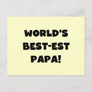 Black Text 's Werelds Beste Papa Tshirts en gesche Briefkaart