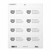 Black Text 's Werelds Beste Papa Tshirts en gesche Etiket (Full Sheet)