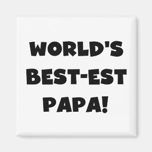 Black Text 's Werelds Beste Papa Tshirts en gesche Magneet