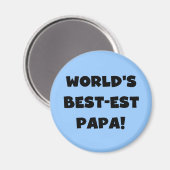 Black Text 's Werelds Beste Papa Tshirts en gesche Magneet (Voorkant / Achterkant)