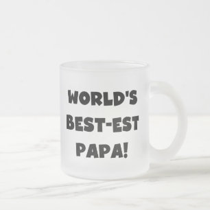 Black Text 's Werelds Beste Papa Tshirts en gesche Matglas Koffiemok