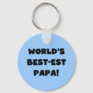 Black Text 's Werelds Beste Papa Tshirts en gesche Sleutelhanger