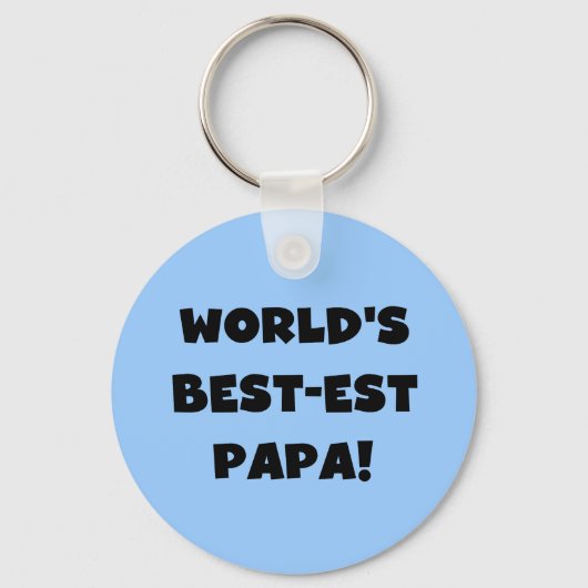 Black Text 's Werelds Beste Papa Tshirts en gesche Sleutelhanger (Voorkant)