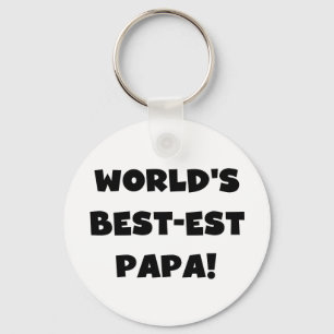 Black Text 's Werelds Beste Papa Tshirts en gesche Sleutelhanger