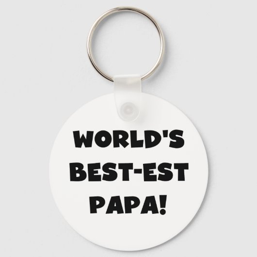 Black Text 's Werelds Beste Papa Tshirts en gesche Sleutelhanger (Voorkant)