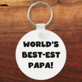 Black Text 's Werelds Beste Papa Tshirts en gesche Sleutelhanger (Voorkant)