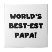 Black Text 's Werelds Beste Papa Tshirts en gesche Tegeltje (Voorkant)