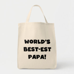Black Text 's Werelds Beste Papa Tshirts en gesche Tote Bag