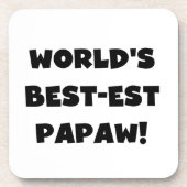 Black Text 's Werelds beste Papaw geschenken Bier Onderzetter (Voorkant)