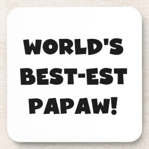Black Text 's Werelds beste Papaw geschenken Bier Onderzetter