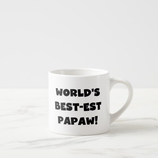 Black Text 's Werelds beste Papaw geschenken Espresso Kop (Rechts)