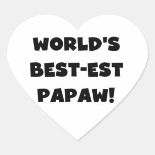 Black Text 's Werelds beste Papaw geschenken Hart Sticker