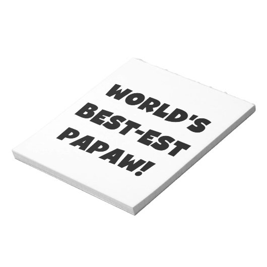 Black Text 's Werelds beste Papaw geschenken Notitieblok (Gedraaid)