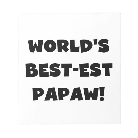 Black Text 's Werelds beste Papaw geschenken Notitieblok (Voorkant)