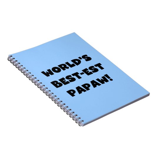 Black Text 's Werelds beste Papaw geschenken Notitieboek (Rechterzijde)