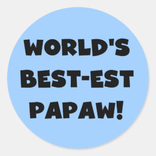 Black Text 's Werelds beste Papaw geschenken Ronde Sticker