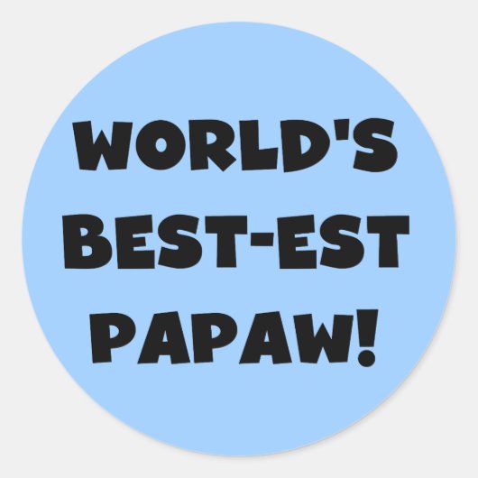 Black Text 's Werelds beste Papaw geschenken Ronde Sticker (Voorkant)