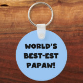 Black Text 's Werelds beste Papaw geschenken Sleutelhanger (Voorkant)