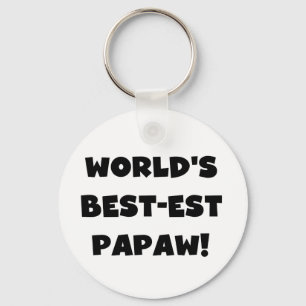 Black Text 's Werelds beste Papaw geschenken Sleutelhanger