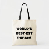 Black Text 's Werelds beste Papaw geschenken Tote Bag (Voorkant)