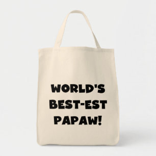 Black Text 's Werelds beste Papaw geschenken Tote Bag