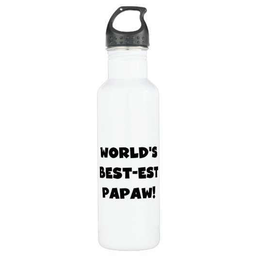 Black Text 's Werelds Beste Papaw Waterfles (Voorkant)