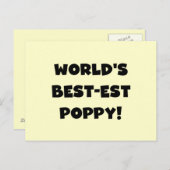 Black Text 's Werelds beste Poppy Gifts Briefkaart (Voorkant / Achterkant)