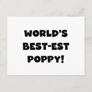 Black Text 's Werelds beste Poppy Gifts Briefkaart