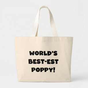Black Text 's Werelds beste Poppy Gifts Grote Tote Bag