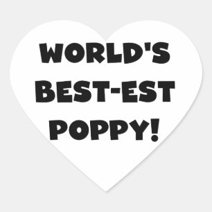 Black Text 's Werelds beste Poppy Gifts Hart Sticker