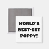 Black Text 's Werelds beste Poppy Gifts Magneet (Voorkant / Achterkant)