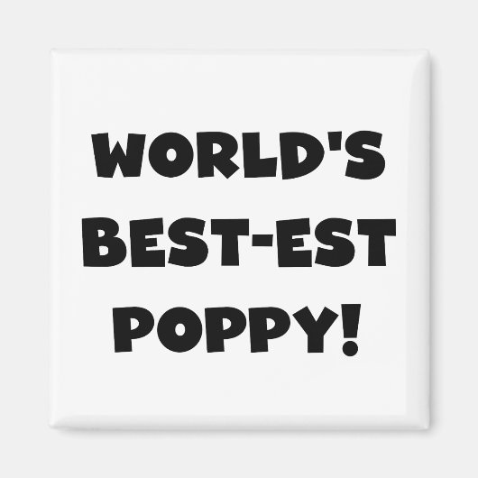 Black Text 's Werelds beste Poppy Gifts Magneet (Voorkant)