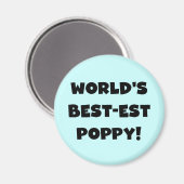 Black Text 's Werelds beste Poppy Gifts Magneet (Voorkant / Achterkant)