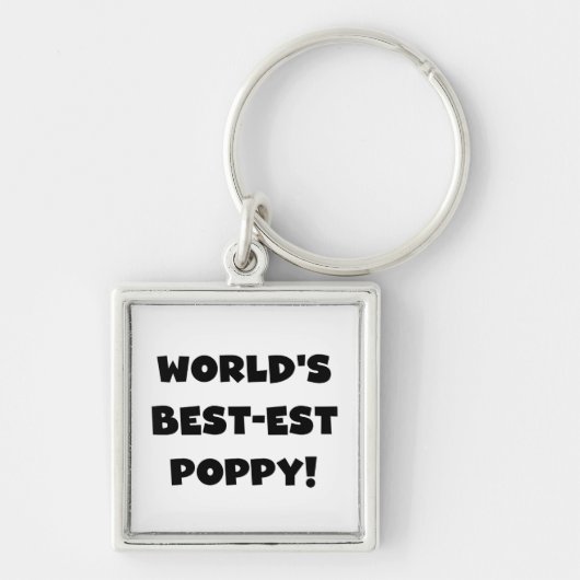 Black Text 's Werelds beste Poppy Gifts Sleutelhanger (Voorkant)