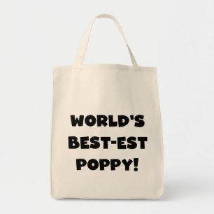Black Text 's Werelds beste Poppy Gifts Tote Bag